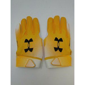New Under Armour Men's Yellow/Yellow/White Spotlight WR Football Gloves - 4XL